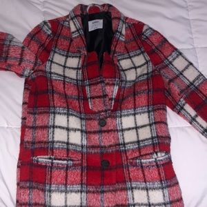 Old navy red plaid oversized coat